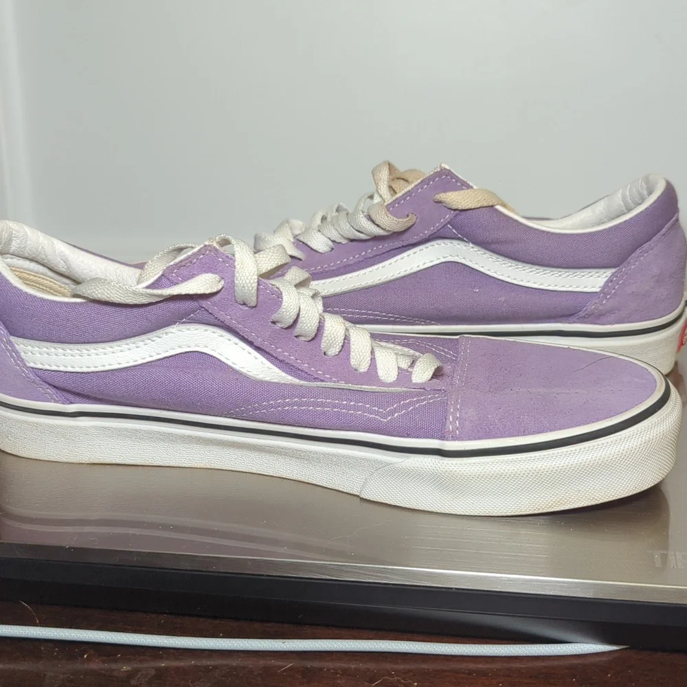 Vans Old Skool Low-Top Sneakers Purple + White Men's Size 9 Women's Size 10.5 - Picture 6 of 9